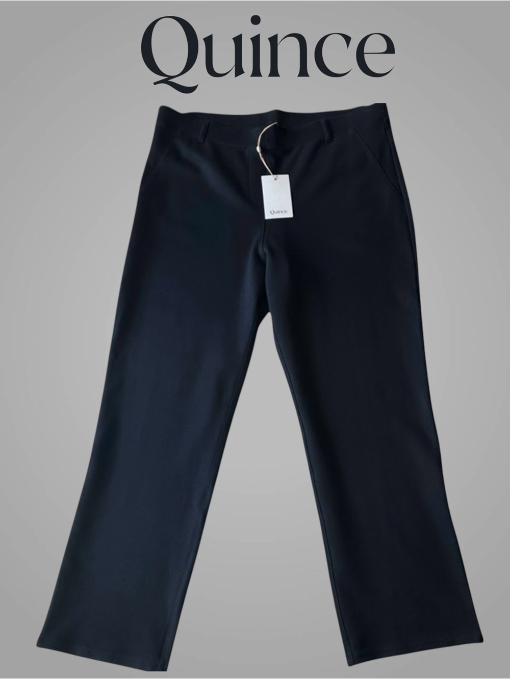 Quince NWT Size XL Petite Ultra-Stretch Ponte Pants Straight Leg DKBIZ01 Black